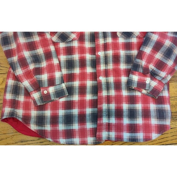 VINTAGE Woodsman by Klondike Lined Flannel Shirt Jacket Made in USA Sz 16 L 16.5 - Picture 2 of 7